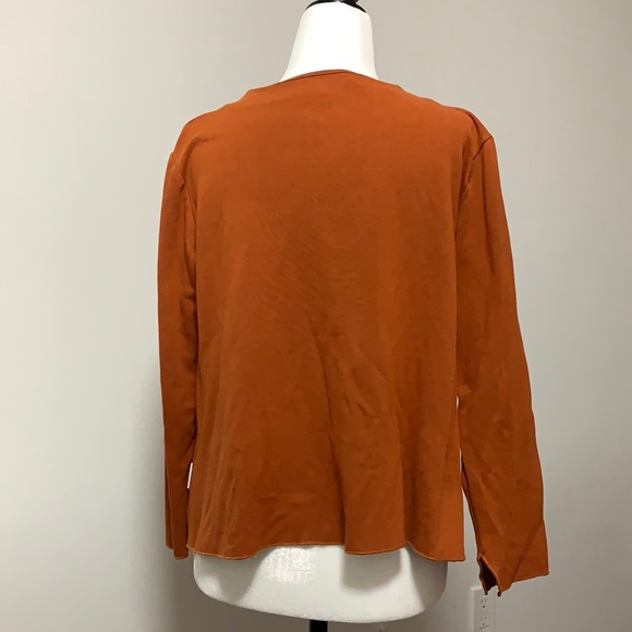 Bimba y Lola Burnt-Orange Pleated Long-Sleeve Shirt - Picture 3 of 13